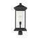 Z-Lite Portland 1 Light Outdoor Post Mount Fixture, Black & Clear Beveled 531PHBXLR-BK - alternate 1